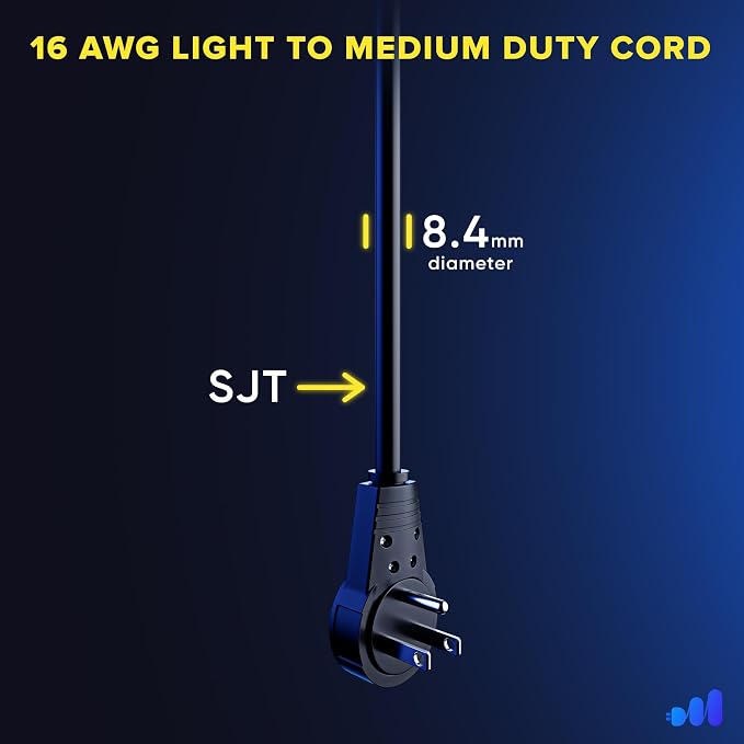 Maximm Cable 30 Feet 360° Rotating Flat Plug Extension Cord/Wire, 3 Prong - Image 5