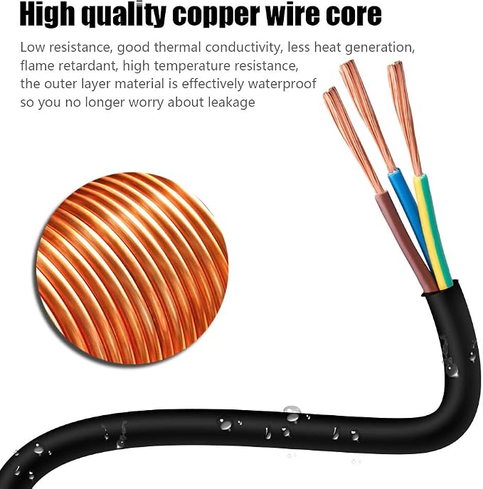 10FT 12/3 Outdoor Extension Cord, Heavy Duty 3-Outlet SJTW Indoor/Outdoor - Image 5