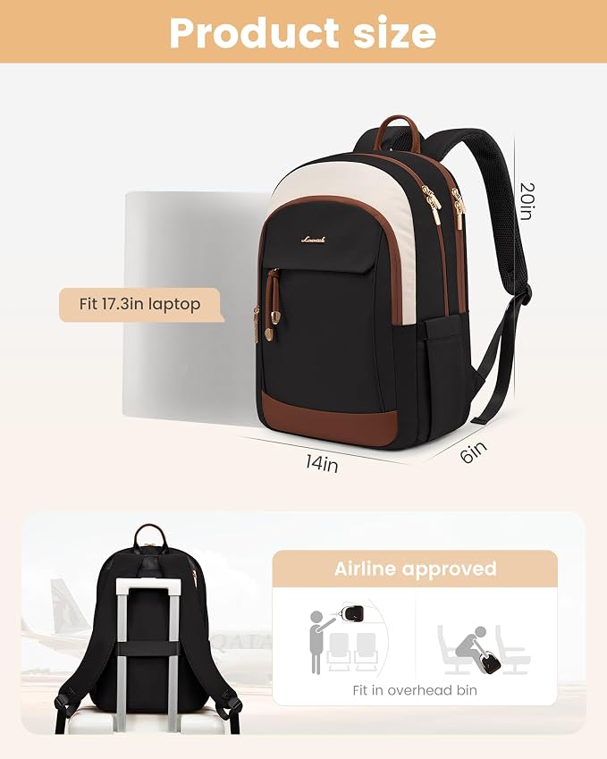 LOVEVOOK Laptop Backpack for Women, 15.6 inch Waterproof College Backpack Woman - Image 3