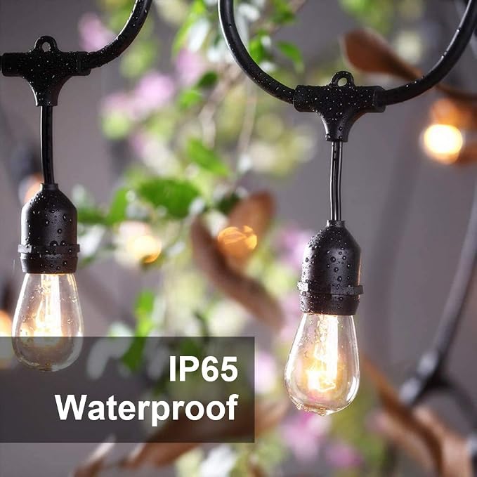 SUNTHIN 2 Pack 48FT Outdoor String Lights, Hanging Incandescent String Lights - Image 4