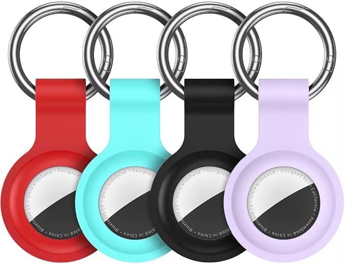 Compatible with AirTag Holder Case Keychain 4 Pack, by HATALKIN
