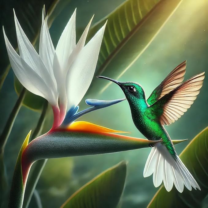 Bird of Paradise - White - Strelitzia Nicholai. (2 White BoP in Cup)