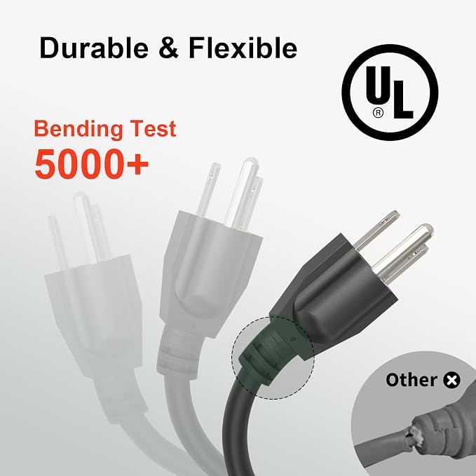 Outdoor Extension Cord Waterproof 100 FT, Flexible 100% Copper 3 Prong - Image 3