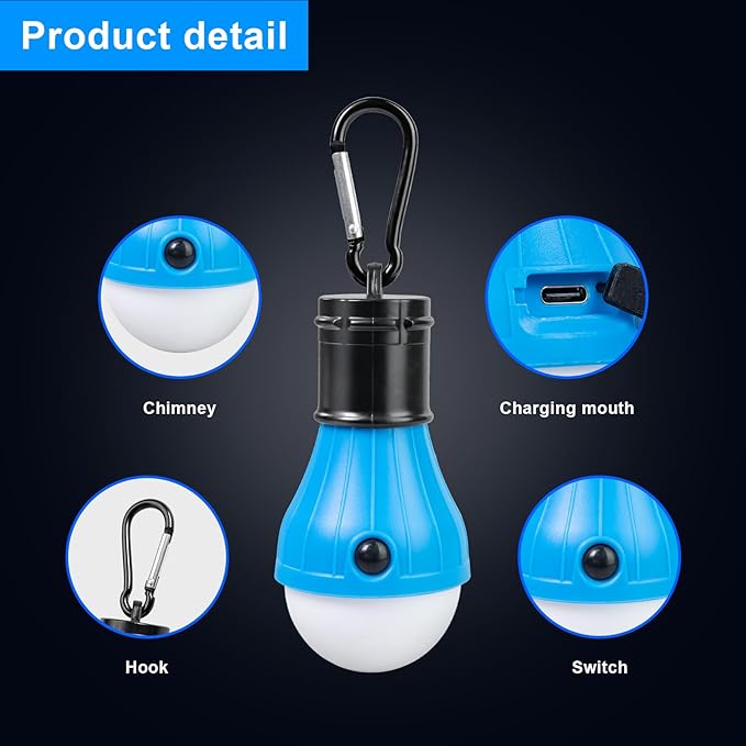 Jarxin Led Camping Lantern USB Rechargeable, Outdoor Tent Lights - Image 5