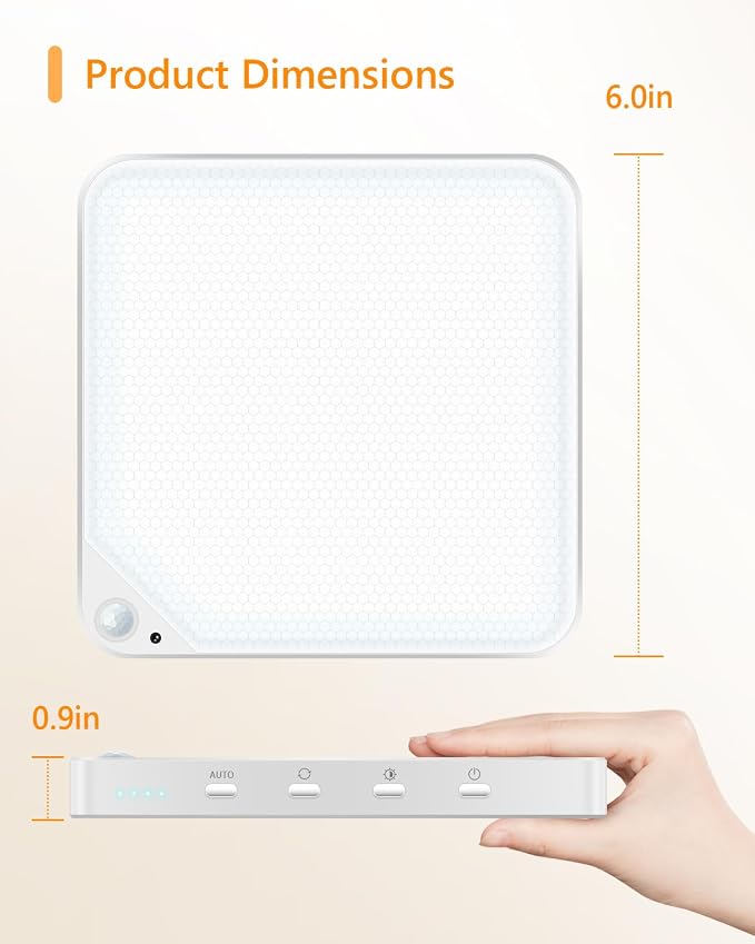 Rechargeable 6W Motion Sensor Ceiling Light Indoor, Wireless Magnetic Stick on - Image 9