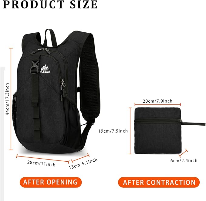 15L Small Hiking Backpack Foldable Ultralight Trekking Camping Outdoors Backpack - Image 2