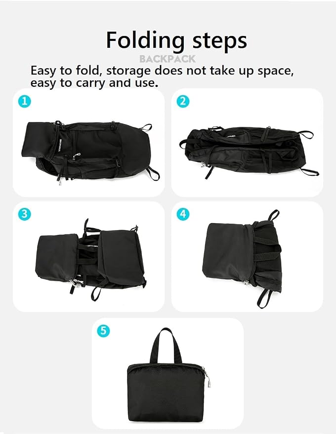 levayhill Hiking Backpack Daypack Lightweight Packable Travel Outdoor Camping - Image 7