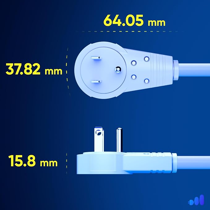 Maximm Extension Cord 6 Foot White Flat Plug, 360° Rotating Short Power Cord - Image 4