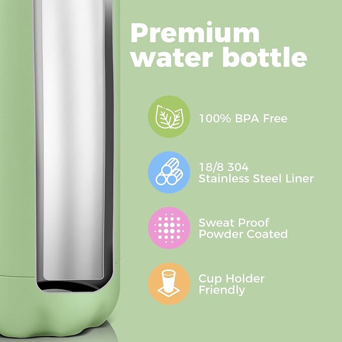 Volhoply 17oz Stainless Steel Water Bottles Bulk, Leakproof Insulated Metal - Image 4