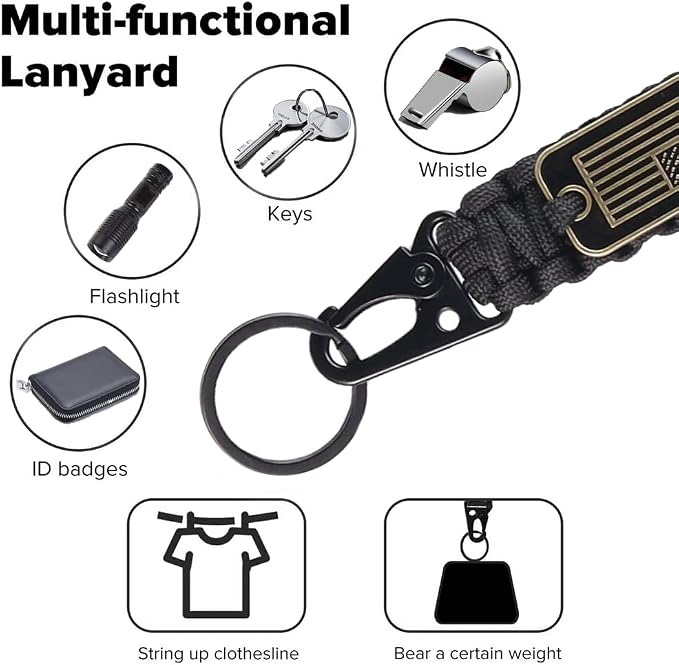 2pcs Heavy Duty Braided Paracord Lanyard Keychains - Image 5