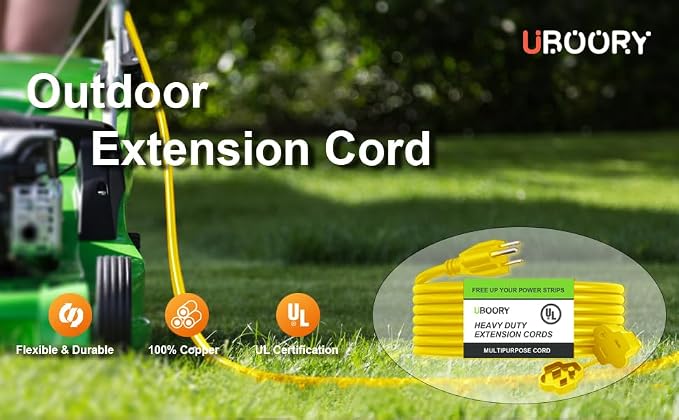 Outdoor Extension Cord Waterproof 100 FT, Flexible 100% Copper 3 Prong - Image 6