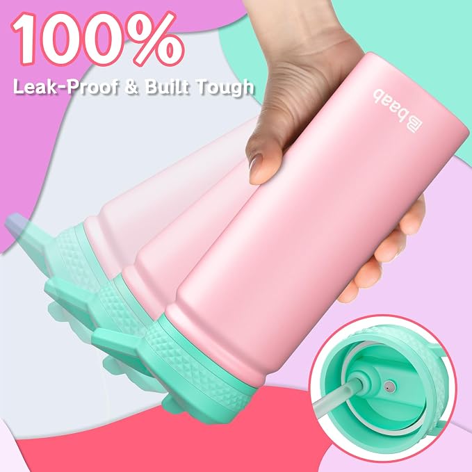 baab 18oz Kids Water Bottle, Insulated Water Bottle - Image 4
