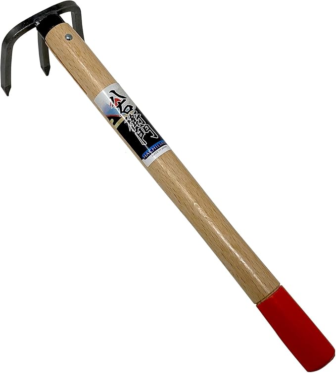 HACHIEMON Japanese Craftsmanship Garden Tool Hand Cultivator Rake Tiller Tool - Durable and Lightweight - Made in Japan