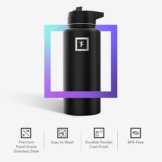 IRON °FLASK Camping & Hiking Hydration Flask - 32 oz Sky - Image 5