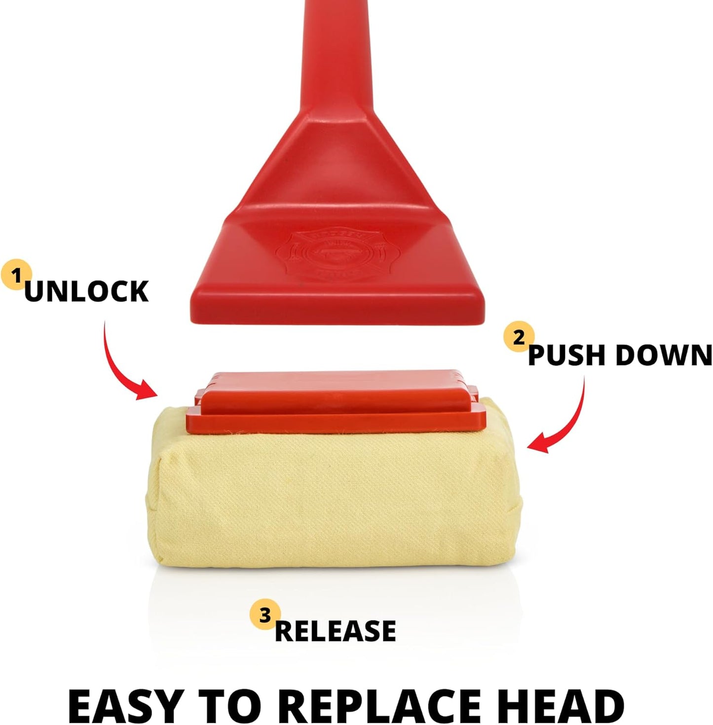 Grill Rescue BBQ Replaceable Cleaning Head, Bristle Free - Durable and Unique Grill Tools for Cast Iron or Stainless-Steel Grates, Barbecue Cleaner (Replaceable Head)