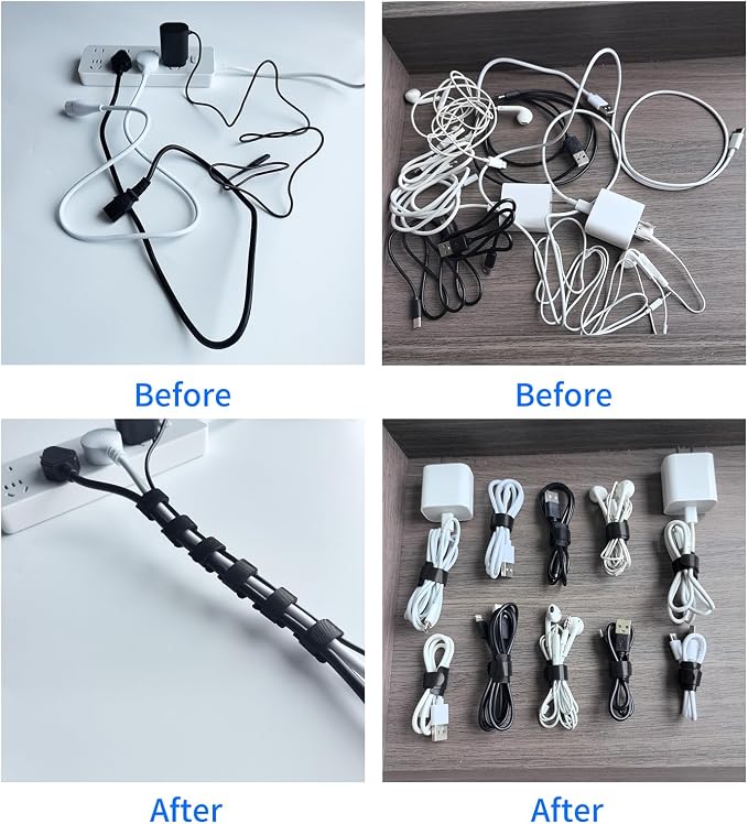 8 Inches Multi-Colour Reusable Cable Ties Cord Straps Multi-Purpose Wire Ties - Image 3