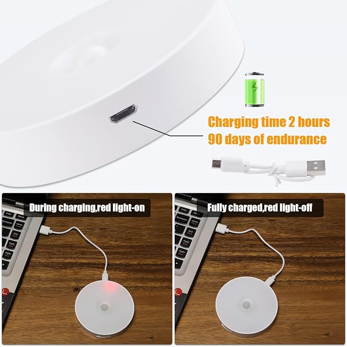 6 Pack Motion Sensor Light Indoor, Electight Night Light USB Rechargeable - Image 3