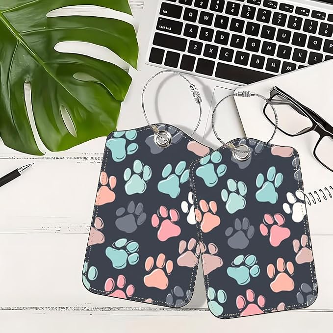 2Pcs Cute Dog Paw Luggage Tags for Suitcases, 2.83x4.53 Pet Lovers Travel ID - Image 5