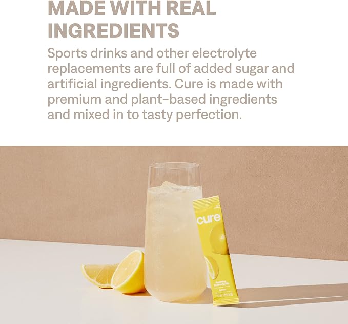 Cure Hydration | Plant-Based Electrolyte Drink Mix | No Added Sugar | FSA-HSA | - Image 5