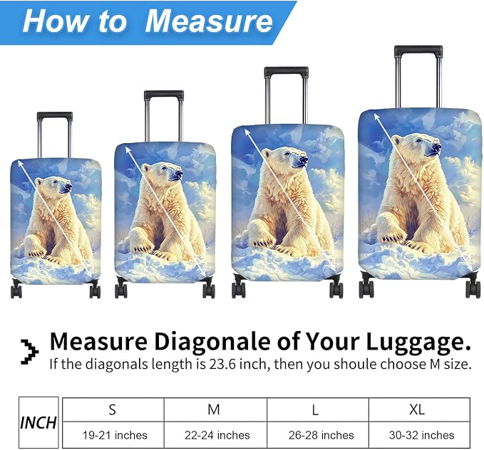 Luggage Cover Protector for 19-20 Inch Suitcases, TSA Approved Elastic Travel - Image 2