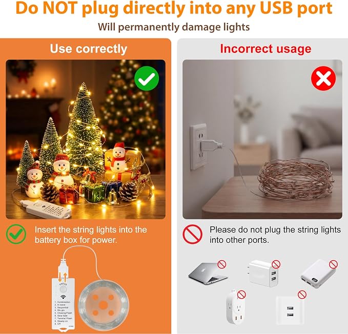 HXWEIYE Rechargeable Fairy Lights - Image 2