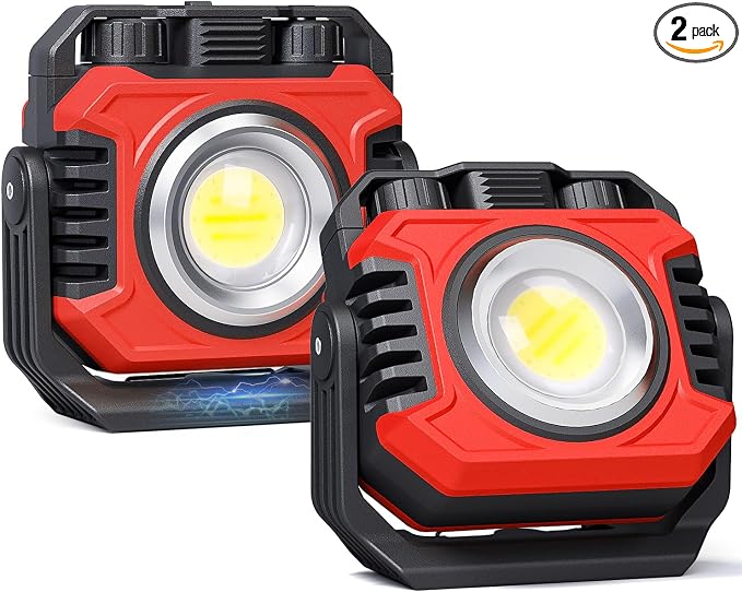Samyoung 2-Pack 2400LM Magnetic Rechargeable Work Light, Dual-Sided LED Work by Samyoung