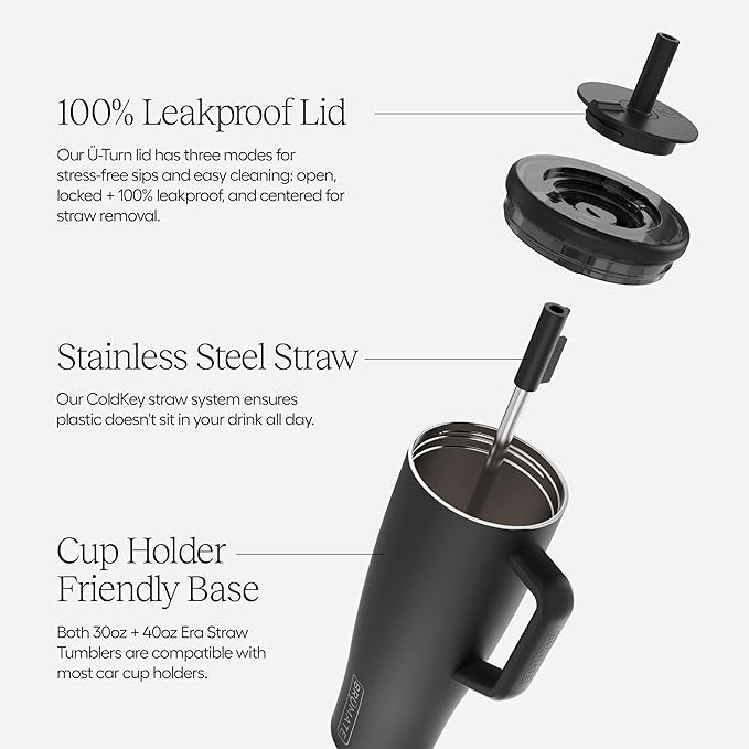 BrüMate Era 40 oz Tumbler with Handle and Straw | 100% Leakproof Insulated - Image 2