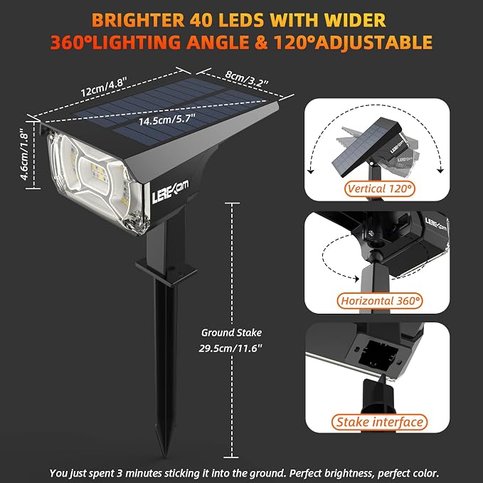 LEREKAM Color Solar Lights Outdoor Waterproof Spotlights - Image 7