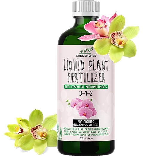Liquid Orchid Fertilizer Concentrate 3-1-2 with Micronutrients Orchid Care Made Easy (32 OZ)