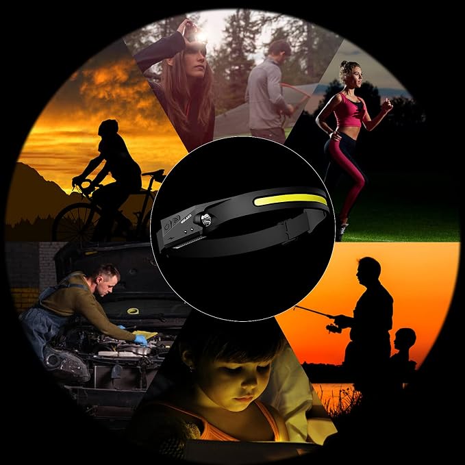 Headlamp Rechargeable, 230° Wide Beam Head Lamp, Motion Sensor LED Head lamp - Image 7