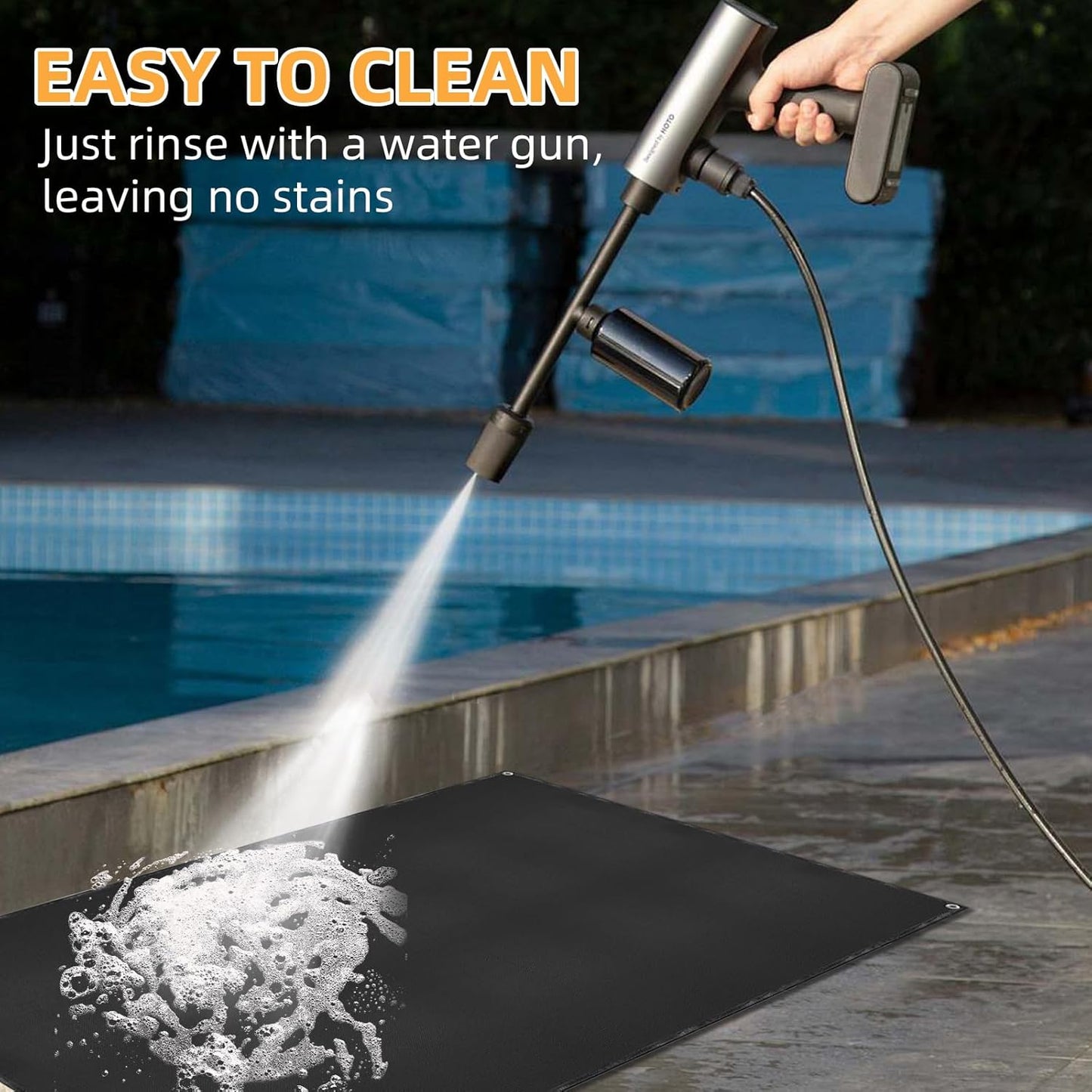 Under Grill Mat for Outdoor Grilling, 60 x 48 inches Double-Sided Fireproof Waterproof BBQ Protector for Deck and Patio Under Grill Mat for Outdoor BBQ