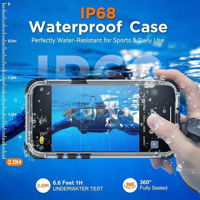 WIFORT for iPhone 15 Pro Max Waterproof Case, 360 Full Body Sealed Protection - Image 2