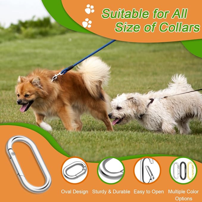 10Pack Large Oval Carabiner, Metal Spring Keyring Clips - Image 3