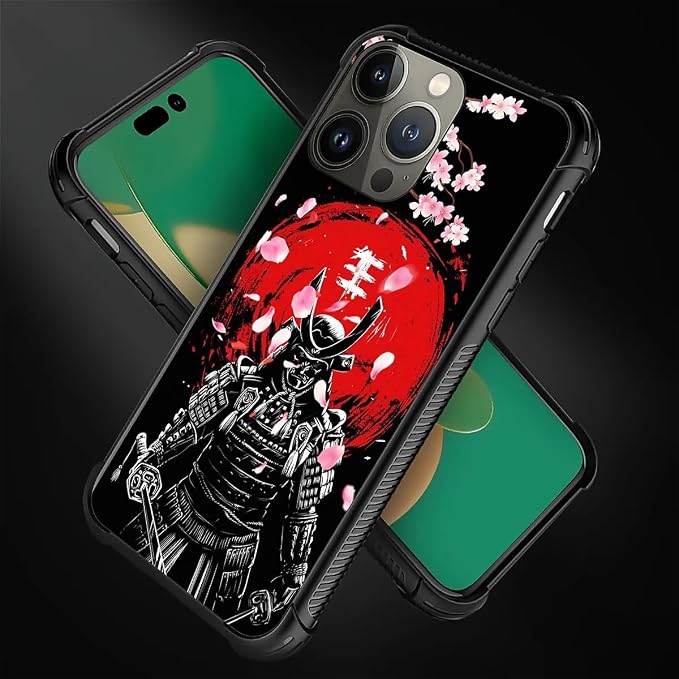 for iPhone 14 Pro Max Case, Sakura Japanese Samurai Pattern Graphic Design Girl - Image 7