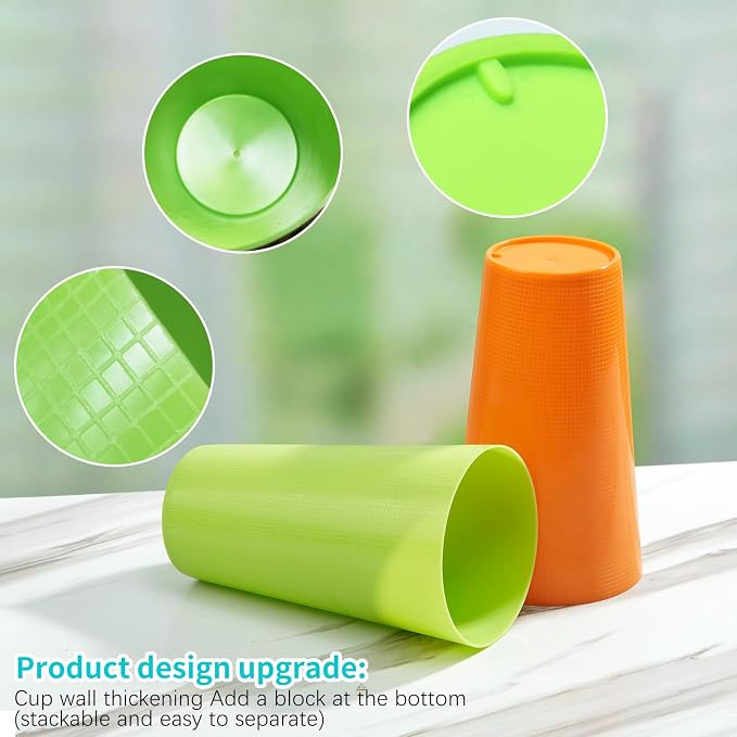 Plastic Tumblers 35-ounce Large Cups Reusable Drinking Glasses set of - Image 6