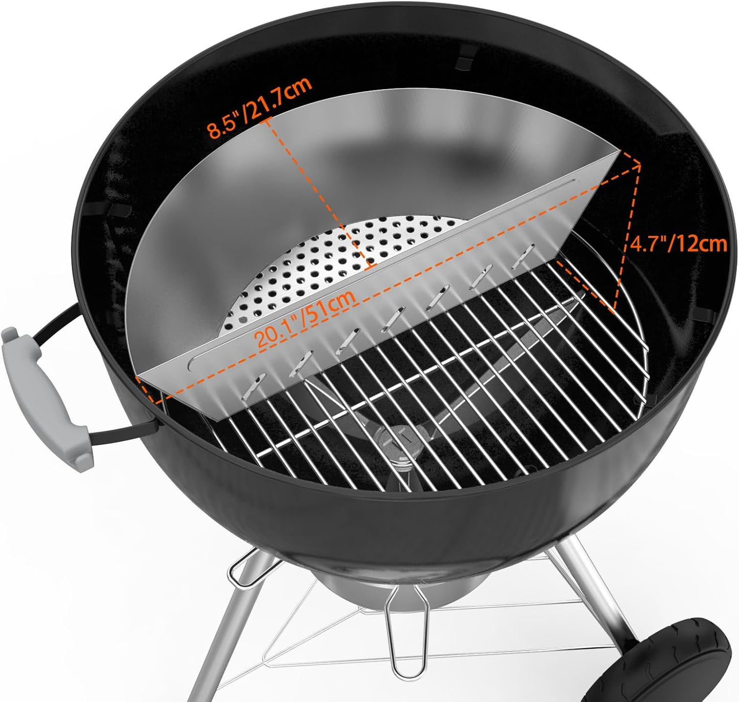 onlyfire Stainless Steel Charcoal Basket Charcoal Briquet Holder for Weber 22 Inch Kettle Grills and Other Similar Charcoal Grills