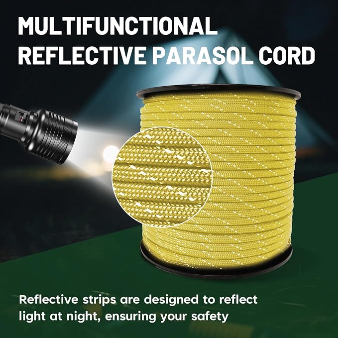 SDHUATUO Paracord Rope 200FT, 550lb Type III Nylon Parachute Cord 7-Strand Core - Image 4