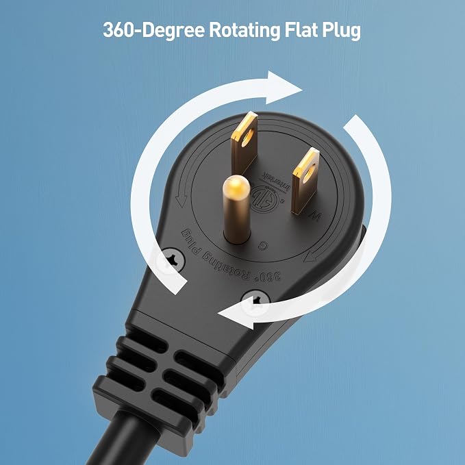 Cable Matters 2-Pack 16 AWG 360° Rotating Flat Plug Extension Cord - 3ft - Image 2