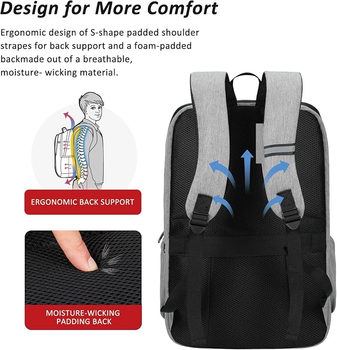 MAXTOP Travel Laptop Backpack Business Anti-theft Backpacks College Bookbag - Image 4