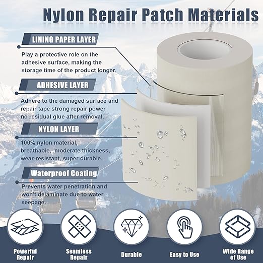 3x79 Nylon Repair Patch Nylon Repair Tape Self Adhesive Fabric Tapes Outdoor - Image 3