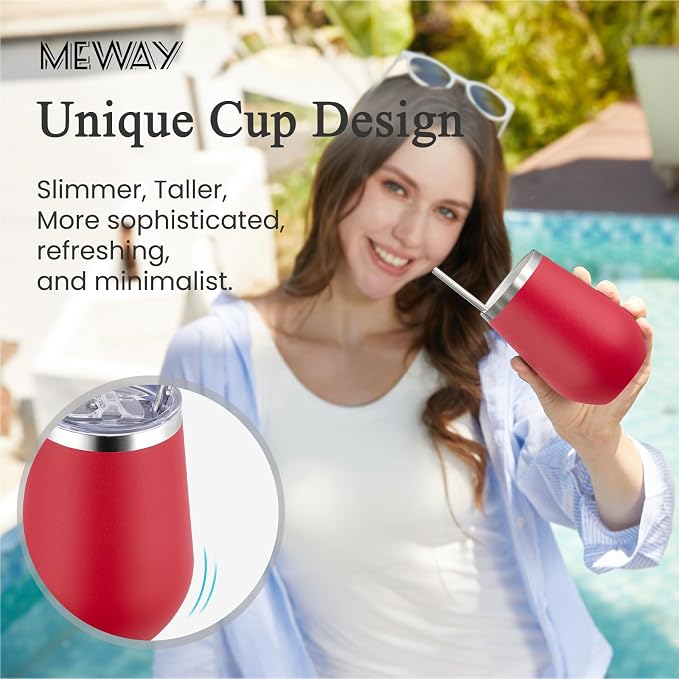 MEWAY Durable 12oz Stainless Steel Wine Tumbler - Image 4