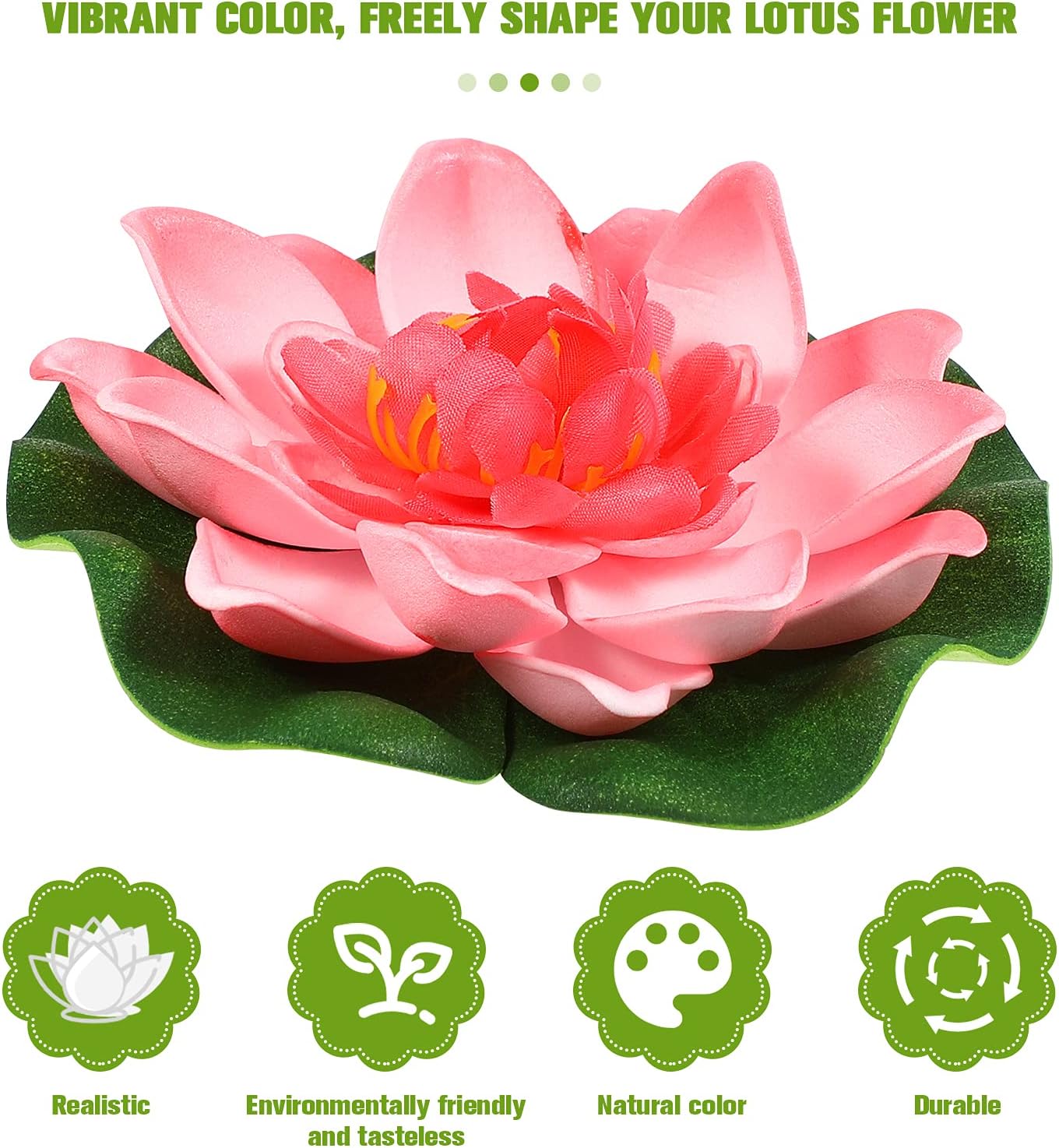 Artificial Floating Lotus Flower Water Lily Pads EVA Lotus Flower Water Lily Pads Leaves 5pcs for Pond Decoration