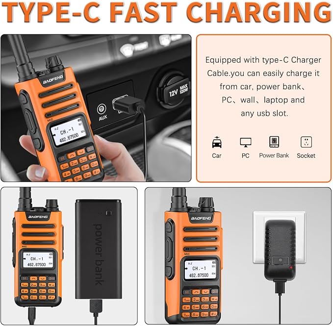 BAOFENG GMRS Handheld Radio GM-15 Pro 8W Rechargeable Long Range Walkie Talkies - Image 3