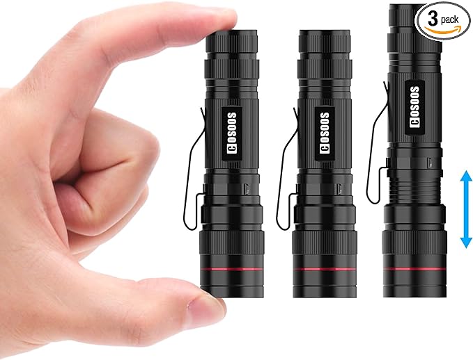 COSOOS 3 Mini LED Tactical Flashlights by COSOOS