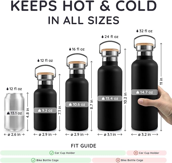 Bambaw Insulated Water Bottle 32 oz, Wide Mouth Stainless Steel Water Bottle - Image 5