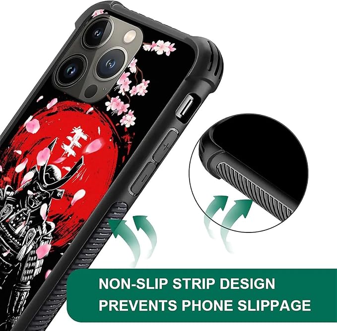 for iPhone 13 Pro Max Case, Sakura Japanese Samurai Pattern Graphic Design Girl - Image 5