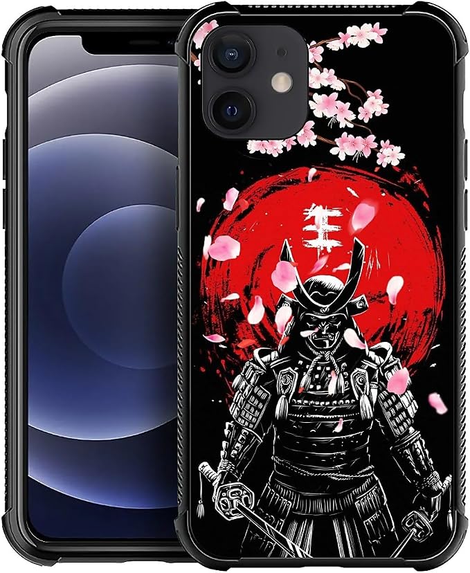 for iPhone 12 Mini Case, Sakura Japanese Samurai Pattern Graphic Design Girl by FKBRCL4U