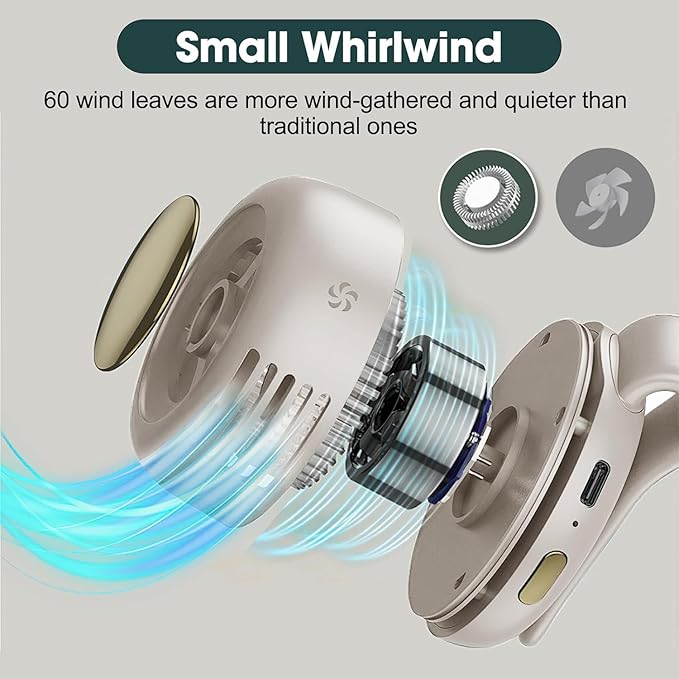 Oprtuisi Portable Bladeless Clip-On Mini Fan, - Image 4