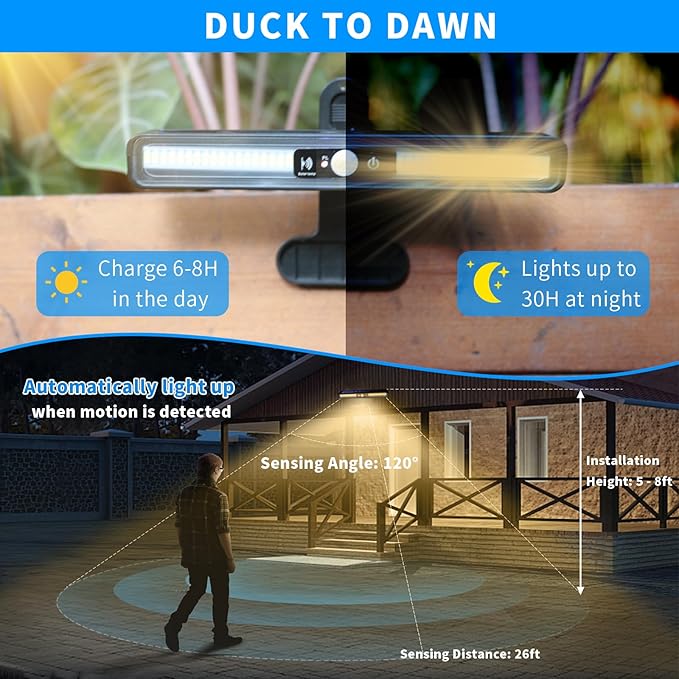 Clip On Solar Motion Lights Outdoor Waterproof, 2 Pack Motion Sensor Outdoor - Image 3
