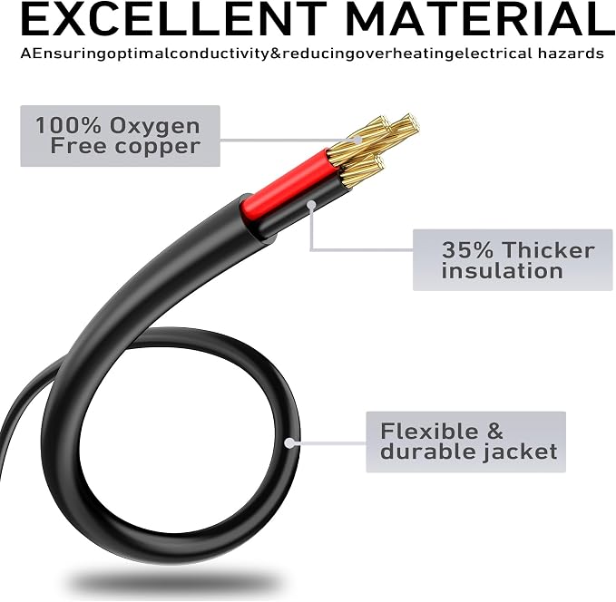 LUCKY TL Indoor Outdoor Extension Cord, 14/3 Gauge Black Long Extension Cord - Image 3